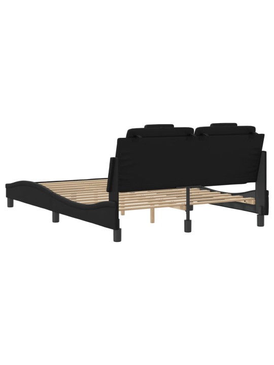 Rám postele s led osvětlením černý 140 x 200 cm umělá kůže
