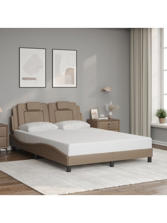 Rám postele s led osvětlením cappuccino 140 x 200 cm umělá kůže