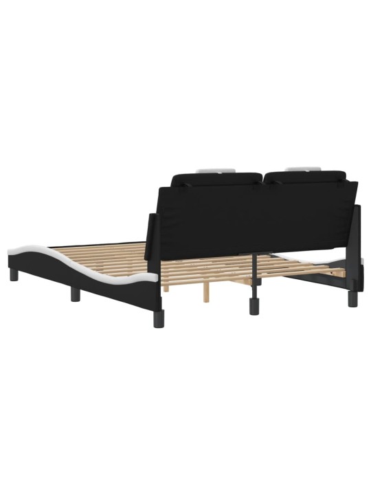 Rám postele s led osvětlením černý a bílý 140x200 cm umělá kůže
