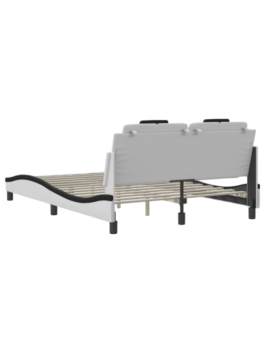 Rám postele s led osvětlením bílý a černý 140x200 cm umělá kůže