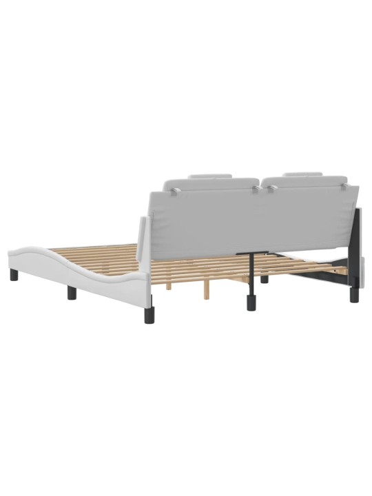 Rám postele s led osvětlením bílý 160 x 200 cm umělá kůže