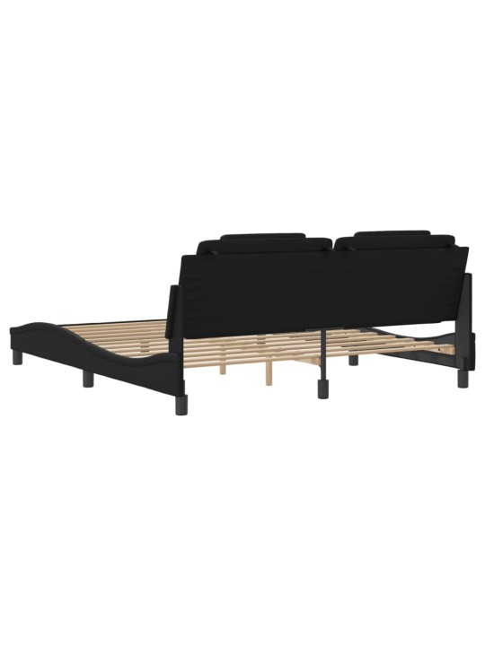 Rám postele s led osvětlením černý 180 x 200 cm umělá kůže
