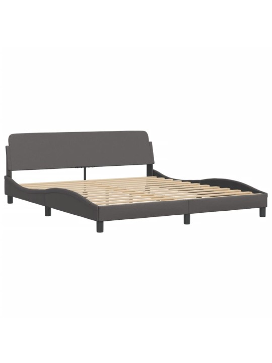 Rám postele s led osvětlením šedý 180 x 200 cm umělá kůže