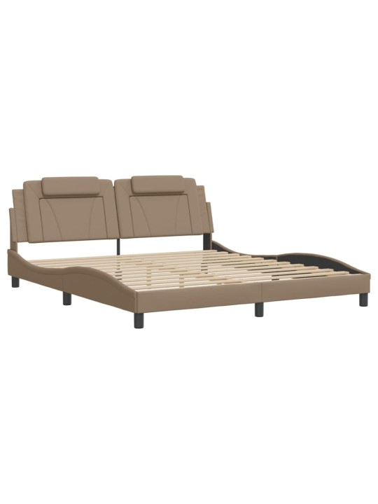 Rám postele s led osvětlením cappuccino 180x200 cm umělá kůže
