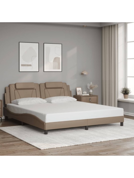 Rám postele s led osvětlením cappuccino 180x200 cm umělá kůže