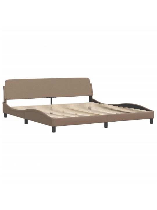 Rám postele s led osvětlením cappuccino 200 x 200 cm umělá kůže
