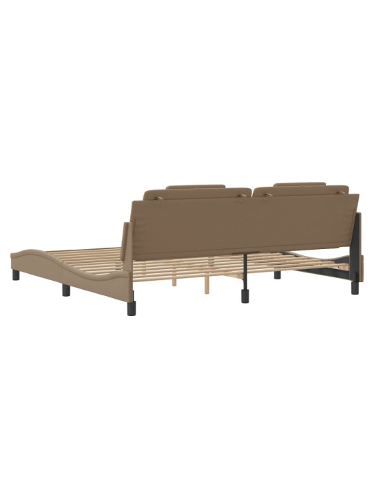 Rám postele s led osvětlením cappuccino 200 x 200 cm umělá kůže