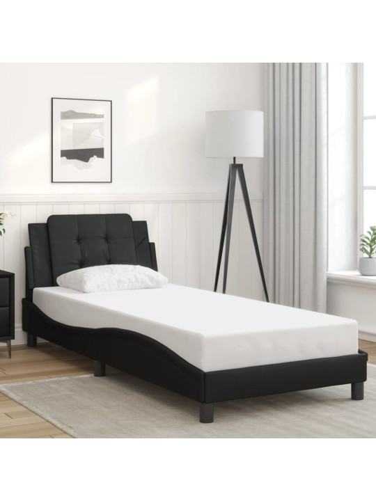 Rám postele s led osvětlením černý 80 x 200 cm umělá kůže