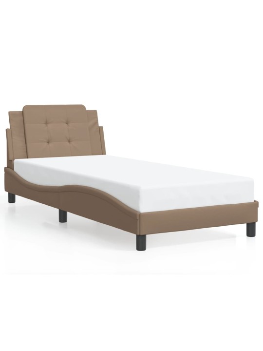 Rám postele s led osvětlením cappuccino 80 x 200 cm umělá kůže