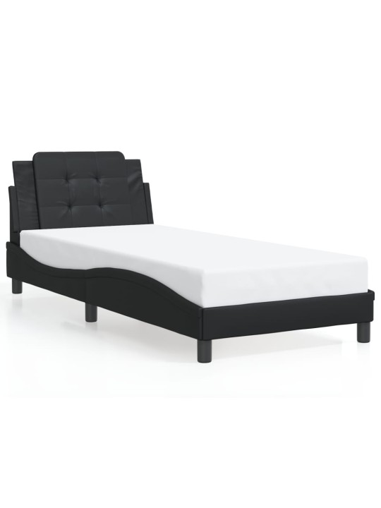 Rám postele s LED osvětlením černý 90 x 190 cm umělá kůže