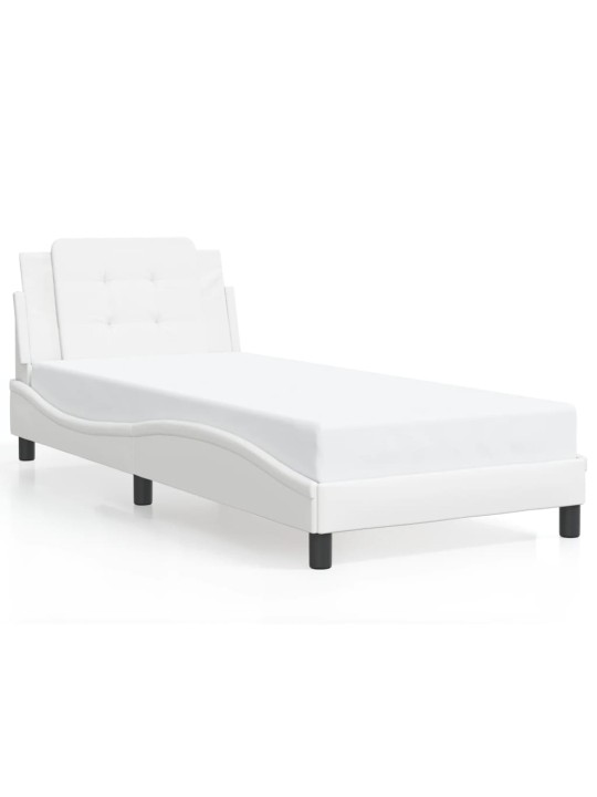 Rám postele s led osvětlením bílý 90 x 190 cm umělá kůže