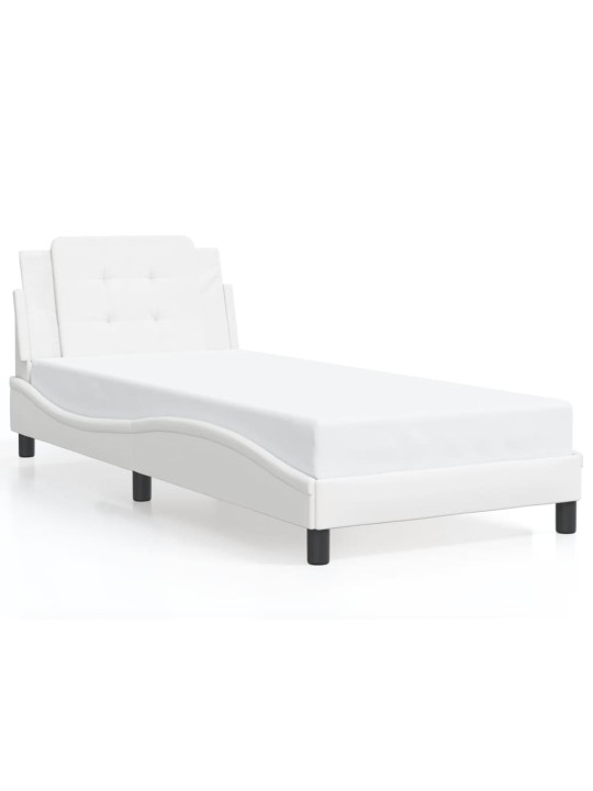 Rám postele s led osvětlením bílý 90 x 200 cm umělá kůže