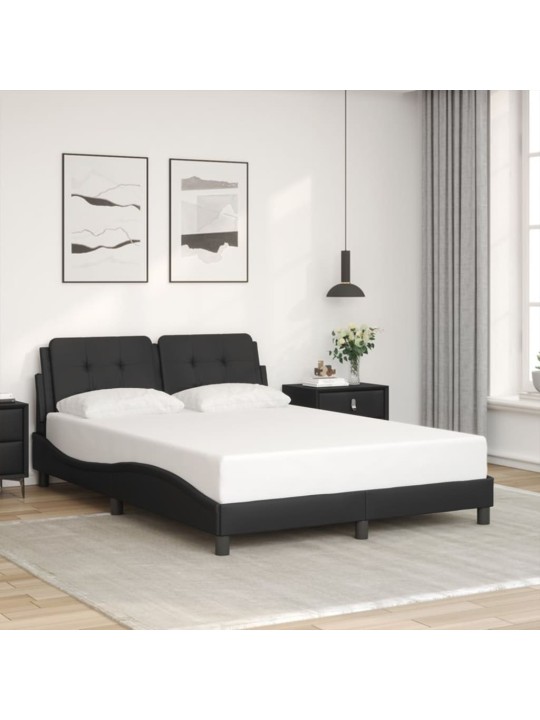 Rám postele s led osvětlením černý 120 x 200 cm umělá kůže