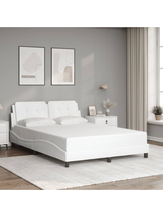 Rám postele s led osvětlením bílý 120 x 200 cm umělá kůže