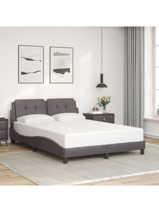 Rám postele s led osvětlením šedý 120 x 200 cm umělá kůže