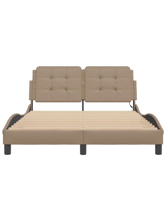 Rám postele s led osvětlením cappuccino 120 x 200 cm umělá kůže