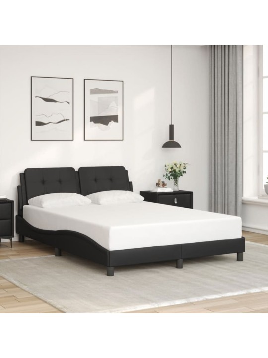 Rám postele s led osvětlením černý 140 x 190 cm umělá kůže
