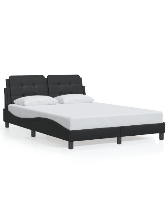 Rám postele s led osvětlením černý 140 x 190 cm umělá kůže