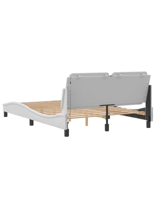 Rám postele s led osvětlením bílý 140 x 190 cm umělá kůže