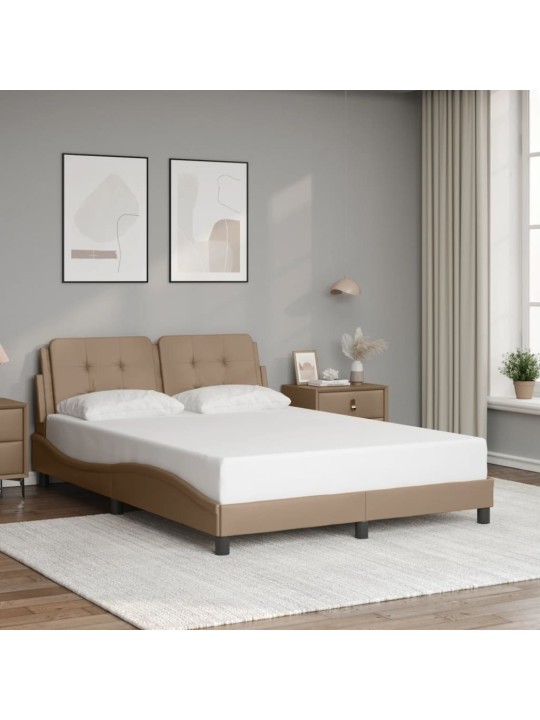 Rám postele s led osvětlením cappuccino 140 x 190 cm umělá kůže