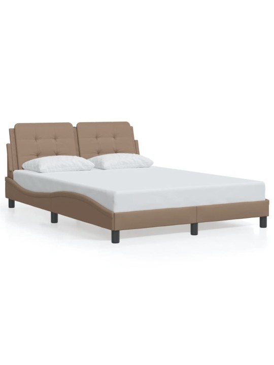 Rám postele s led osvětlením cappuccino 140 x 190 cm umělá kůže