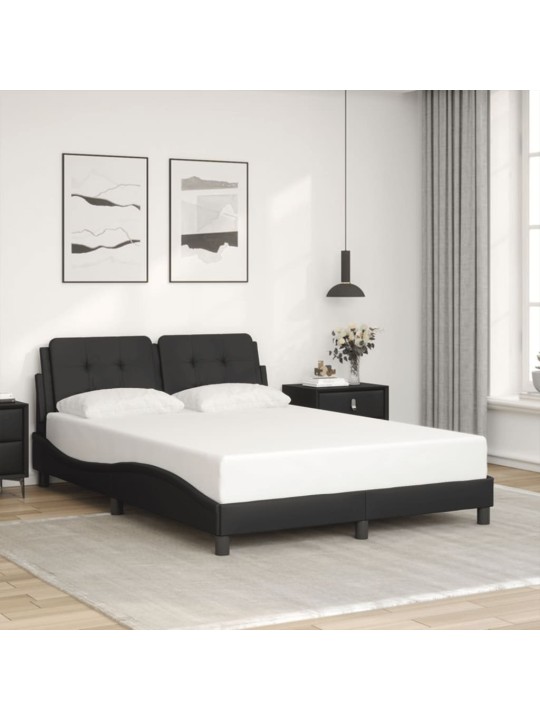 Rám postele s led osvětlením černý 140 x 200 cm umělá kůže