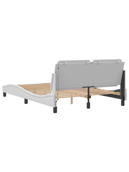 Rám postele s led osvětlením bílý 140 x 200 cm umělá kůže