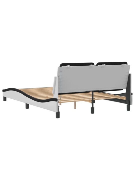 Rám postele s led osvětlením bílý a černý 140x200 cm umělá kůže