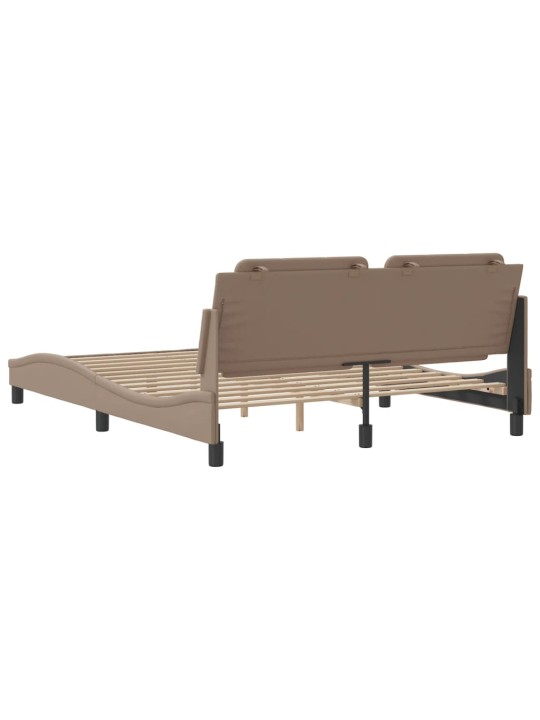 Rám postele s led osvětlením cappuccino 160 x 200 cm umělá kůže