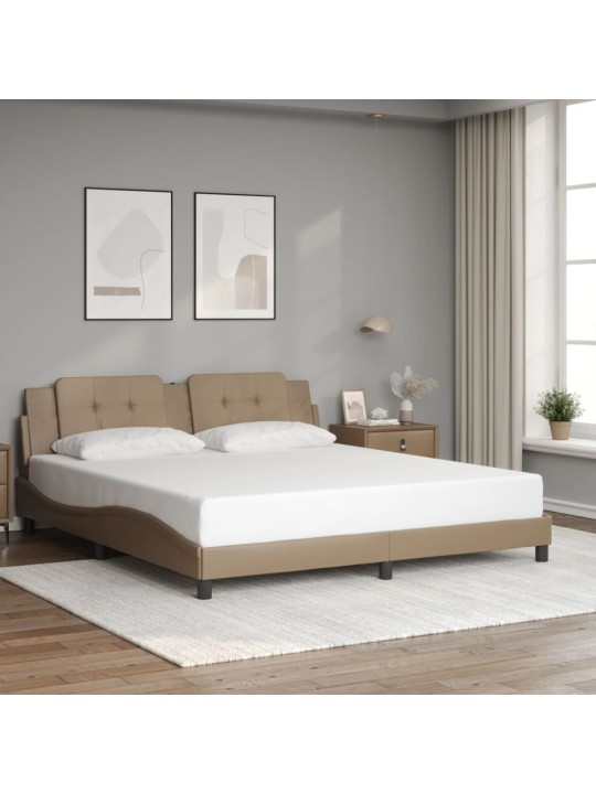 Rám postele s led osvětlením cappuccino 180x200 cm umělá kůže
