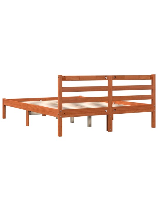 Postel bez matrace voskově hnědá 140 x 190 cm masivní borovice