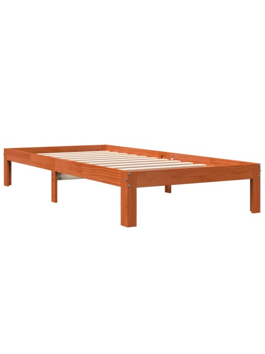 Postel bez matrace voskově hnědá 75 x 190 cm masivní borovice