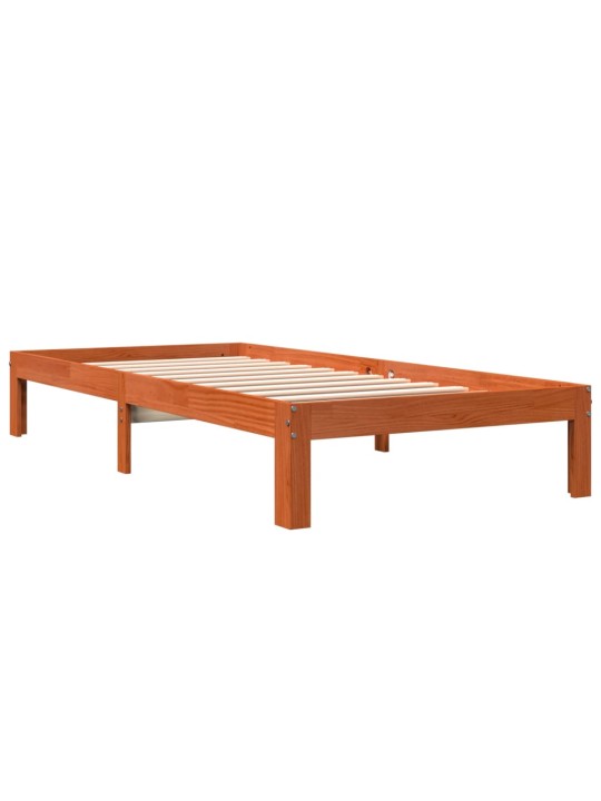 Postel bez matrace voskově hnědá 90 x 190 cm masivní borovice