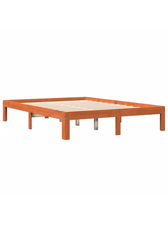 Postel bez matrace voskově hnědá 135 x 190 cm masivní borovice