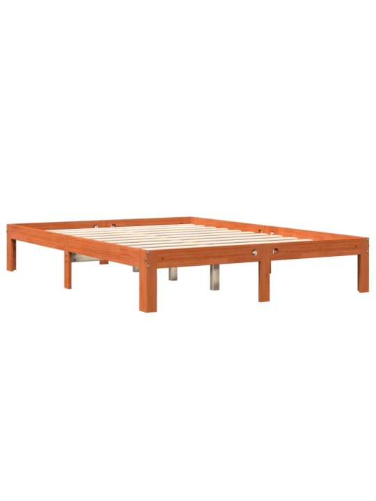 Postel bez matrace voskově hnědá 135 x 190 cm masivní borovice