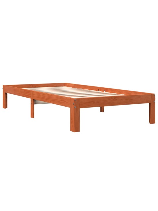 Postel bez matrace voskově hnědá 90 x 200 cm masivní borovice