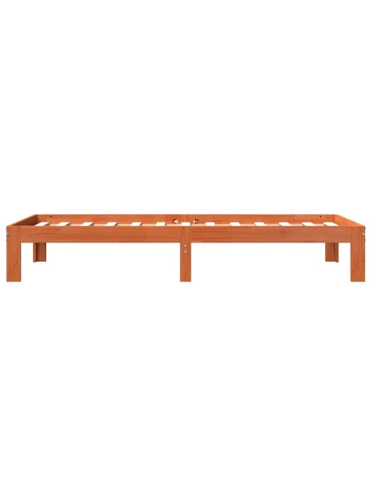 Postel bez matrace voskově hnědá 90 x 200 cm masivní borovice