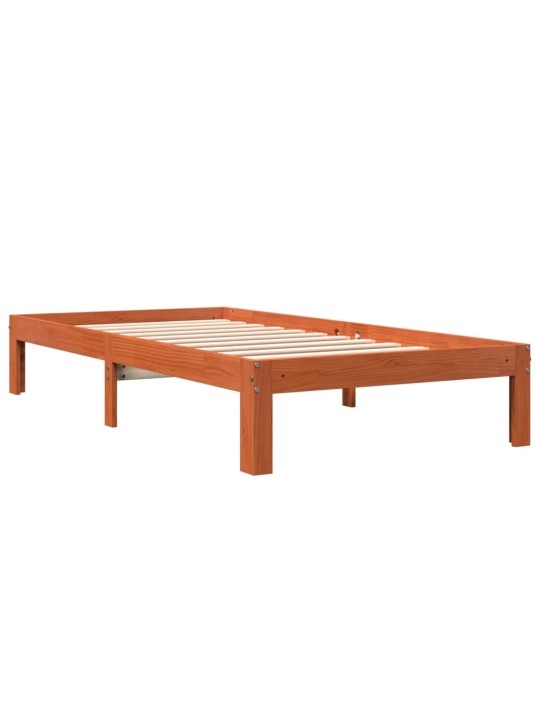 Postel bez matrace voskově hnědá 90 x 200 cm masivní borovice