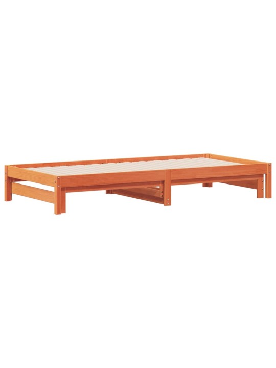 Válenda s přistýlkou voskově hnědá 90 x 200 cm masivní borovice