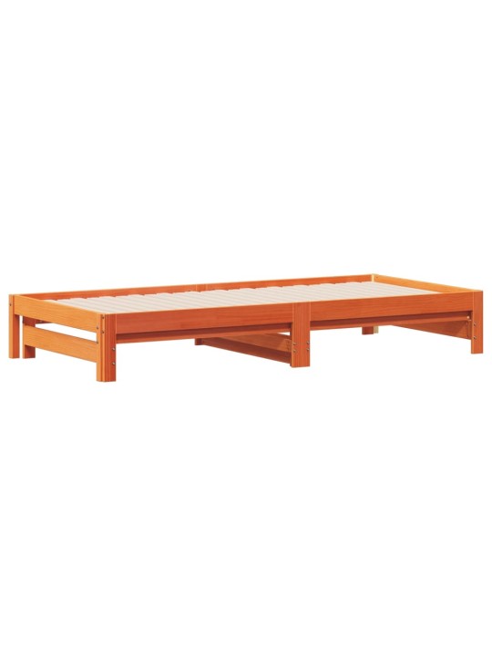 Válenda s přistýlkou voskově hnědá 90 x 200 cm masivní borovice