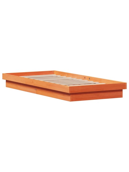 Rám postele s LED voskově hnědý 100 x 200 cm masivní borovice