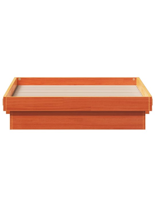 Rám postele s LED voskově hnědý 100 x 200 cm masivní borovice