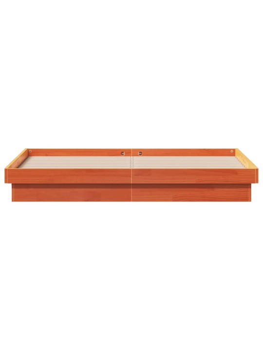 Rám postele s LED voskově hnědý 150 x 200 cm masivní borovice