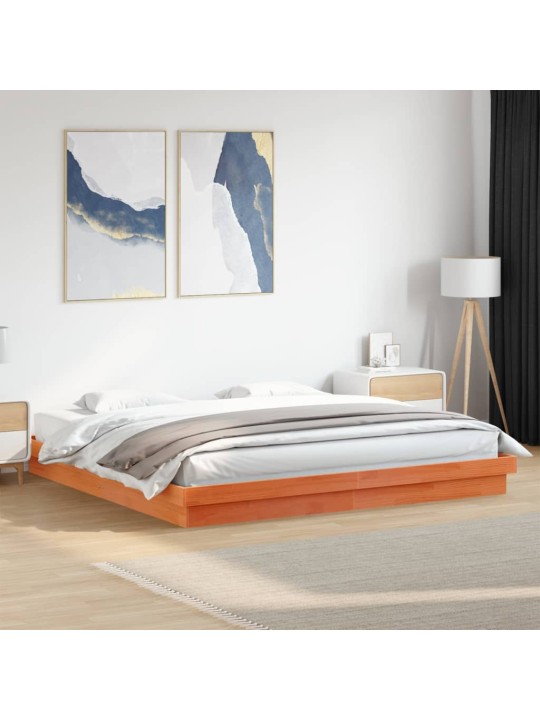 Rám postele s LED voskově hnědý 180 x 200 cm masivní borovice