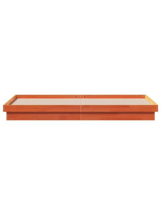 Rám postele s LED voskově hnědý 200 x 200 cm masivní borovice