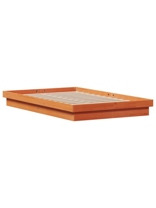 Rám postele s LED voskově hnědý 120 x 190 cm masivní borovice
