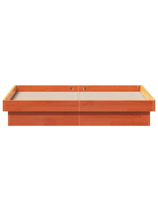 Rám postele s LED voskově hnědý 135 x 190 cm masivní borovice