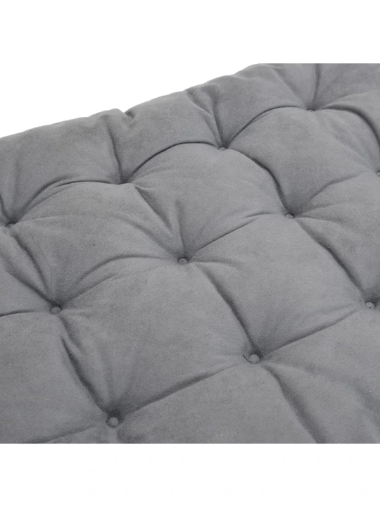 Poduška na lehátko šedá 160 x 50 x 10 cm umělá semišová kůže