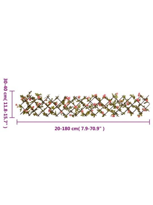 Treláže s umělým břečťanem roztahovací 5 ks růžové 180 x 20 cm