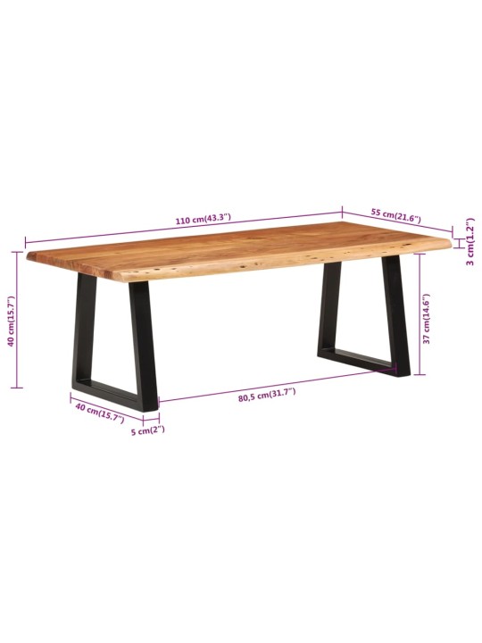 Konferenční stolek 110 x 55 x 40 cm masivní akáciové dřevo